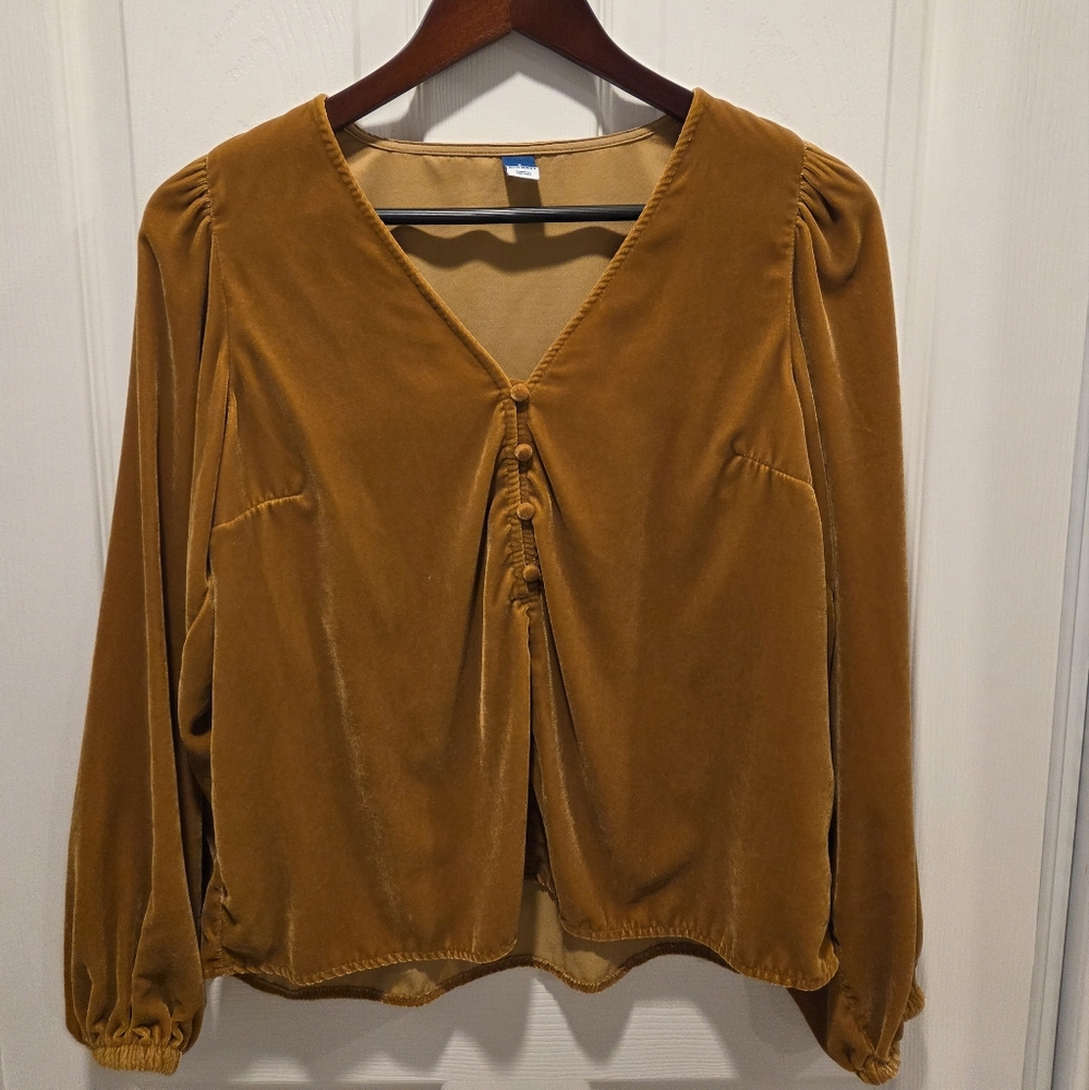 Old Navy Mustard Velvet Top